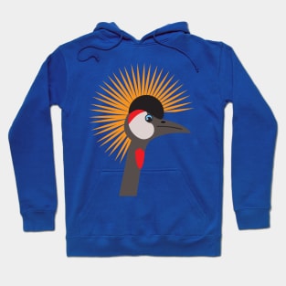 Grey Crowned Crane African Bird Portrait 2 Hoodie